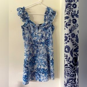 Tropical patterned dress, size M, Cider